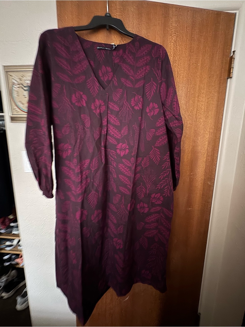 Gudrun Sjoden Plum and Berry-Print V-Neck Midi Dress